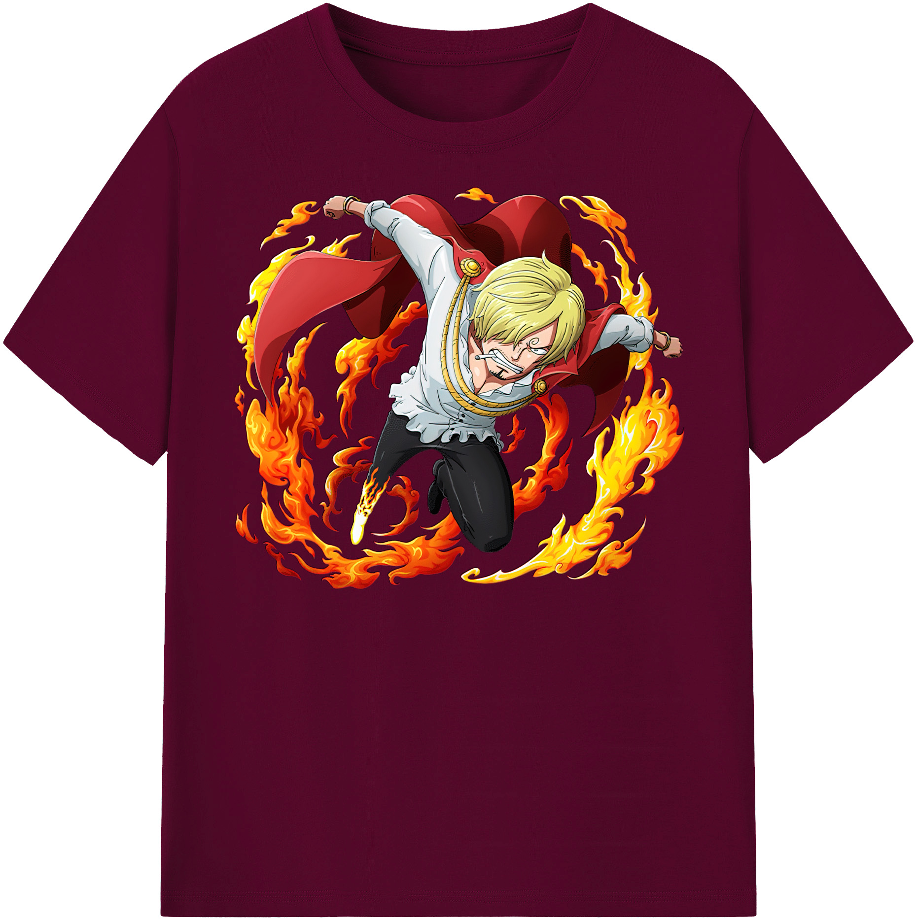 （画像用） ワンピース サンジ ONE PIECE Sanji レディースカジュアルプリントTシャツ（綿100％）